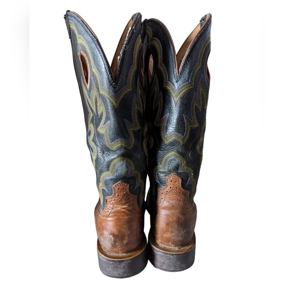 Twisted X Buckaroo Roper Style Two Tone Leather Cowboy Western Boots Size 9D - Picture 6 of 13
